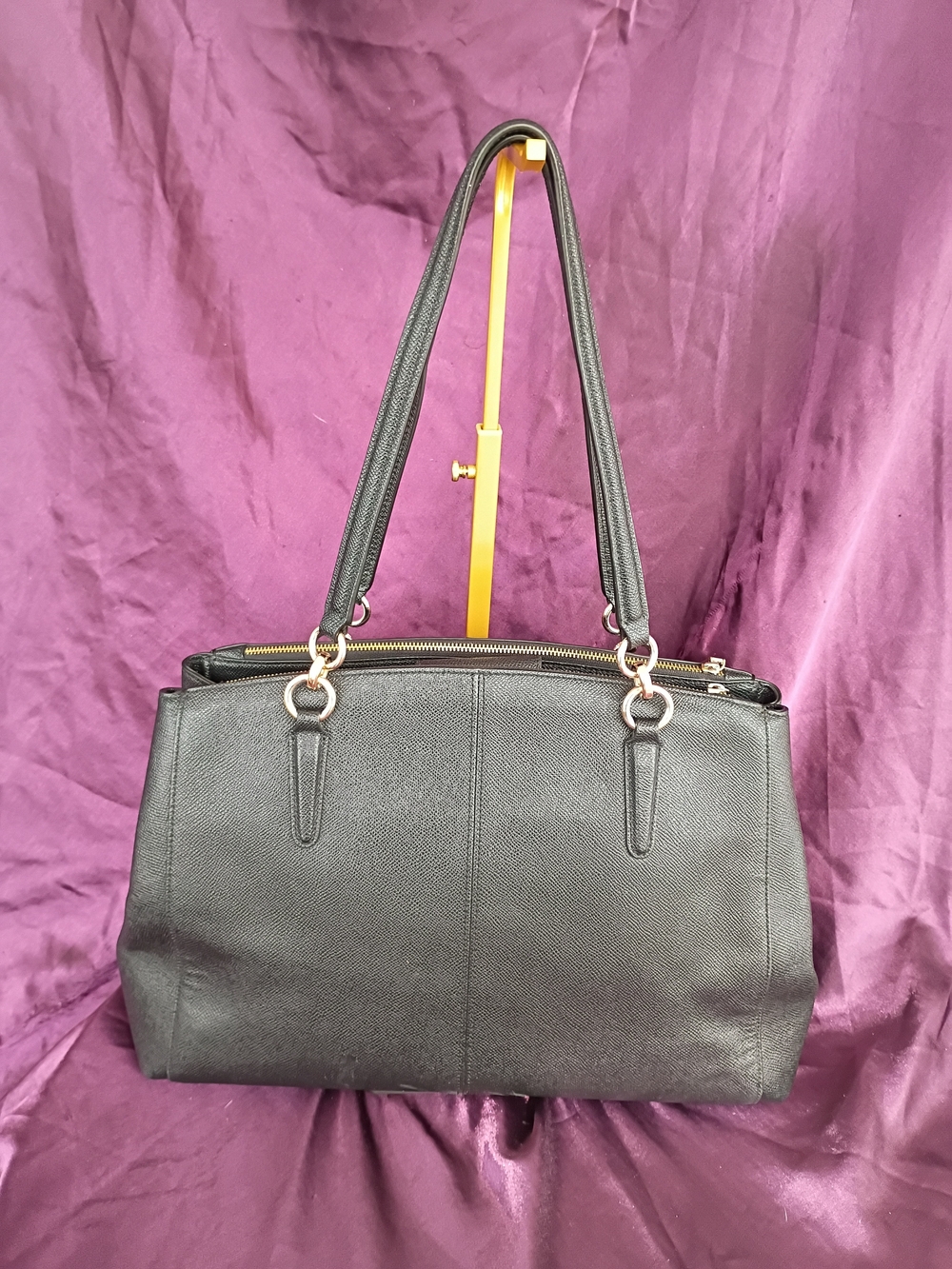 Coach Black Leather Christie Shoulder Bag with Gold Hardware - Picture 4 of 14